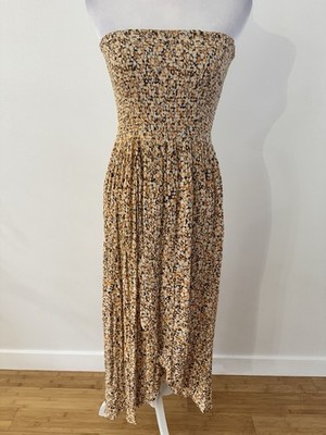 anthropologie brown strapless dress Built-In Shapewear Midi | Long Sleeve Backless main image 1