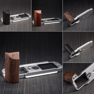For FUJIFILM X-E4 Handmade Wooden handle Grip L Plate Alloy Base