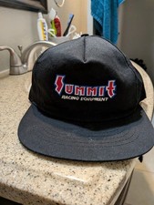 Vintage Summit Racing Hat Cap Snapback Black Trucker USA Made Adjustable