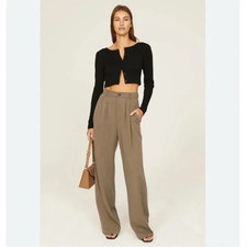 Reformation Mason Wide Leg Pant in Tan Size 6 US Women's