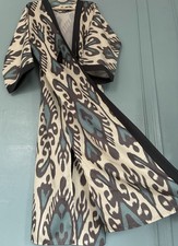 Authentic Handmade Uzbek National Adras Traditional Ikat Lightweight Linen Robe