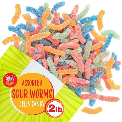 Sour Gummy Worms | 2 Pound Bag | Soft and Chewy Sour Candy