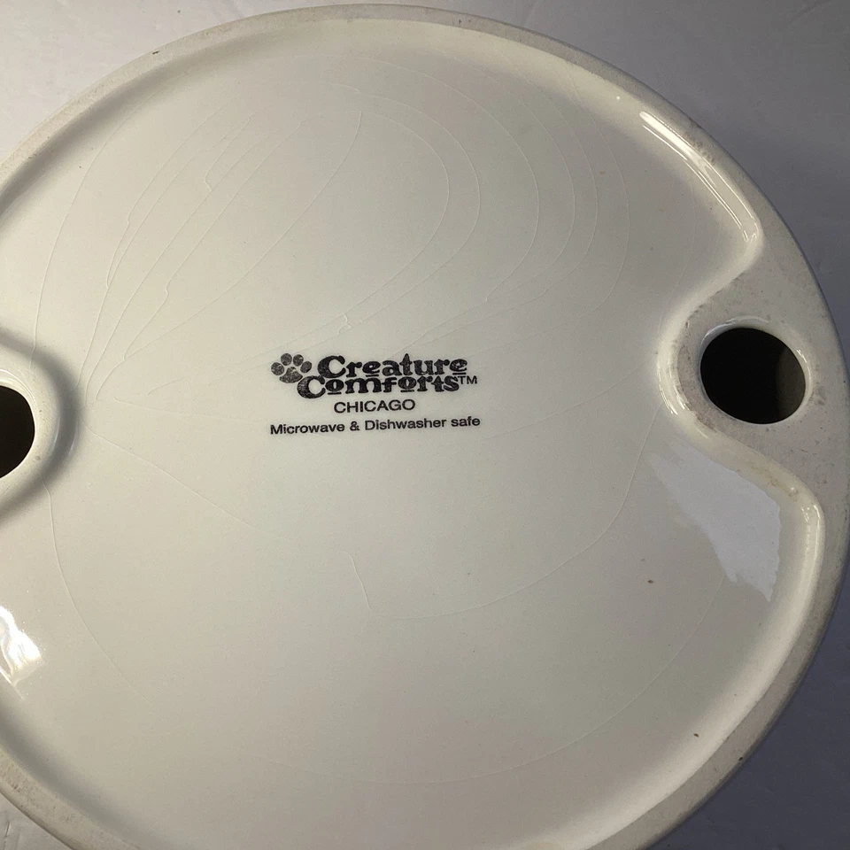 Cuenco para mascotas cerámica Talevera 7 pulgadas criatura confort azul y blanco Foto 4 de 4