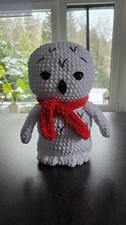 🦉 Zaubereule Amigurumi gehäkelt ca. 30 cm – Kuscheltier aus Chenille