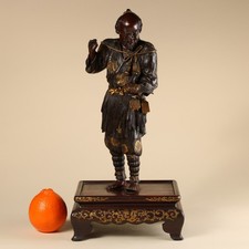 Large Antique Japanese Figural Bronze Sculpture Signed Miyao Eisuke