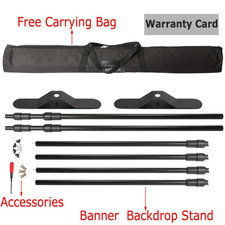 10 x 8 Ft Backdrop Banner Stand Adjustable Step Repeat Trade Show Photo Booth