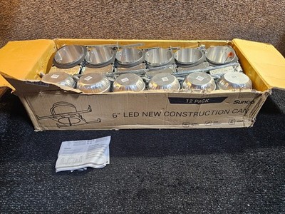 (QTY 12) Sunco Lighting 6'' Recessed Lighting Housing Can 120-277V TP24 Connector