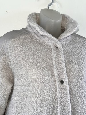Lululemon Heathered Ceramic GO COZY Jacket Sz 6 Wool Sherpa Fleece Snap Up-LKNU!
