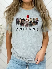 Friends Horror Slasher Crew Group Halloween Adult Humor Funny T-Shirt