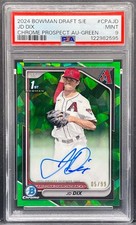 2024 Bowman Chrome 1st Draft Sapphire Edition - JD Dix Green AUTO /99 PSA 9 MINT