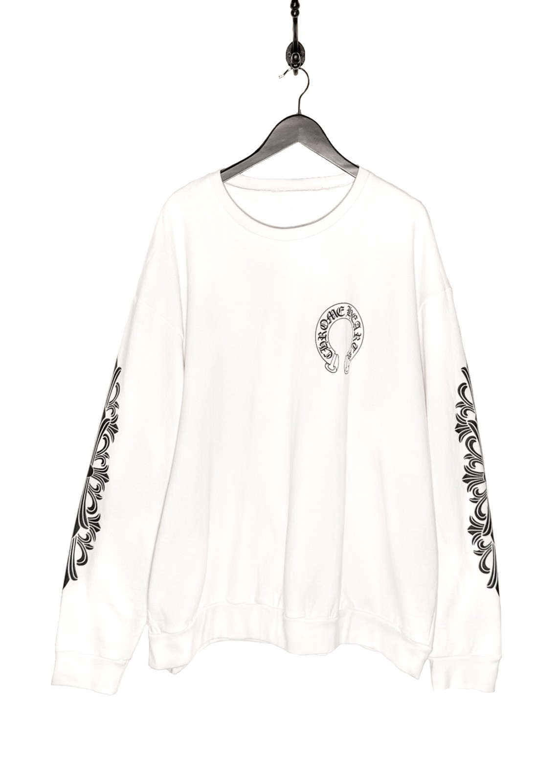 Chrome Hearts White Floral Horseshoe Logo Print Sweatshirt - 2XL