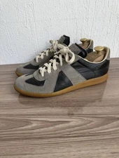 Maison Margiela GAT Sneakers Black Men 7 40 Leather Suede Low Top Italy Gum