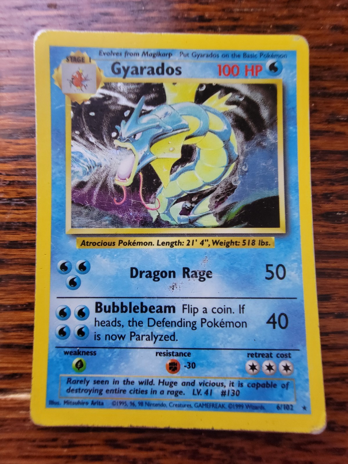 PL!! Gyarados 6/102 Base Set Unlimited Holo Rare Pokemon Card WOTC