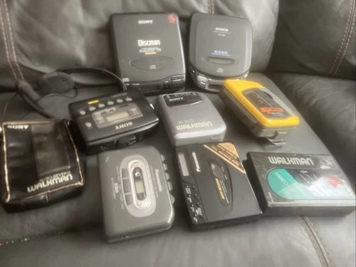 Vintage Lot of  Sony WALKMAN Cassette-CD & Aiwa  For Repair