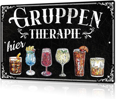 Decor Metallschild Gruppentherapie   Lustiges Bar Schild mit Cocktails, Retro De