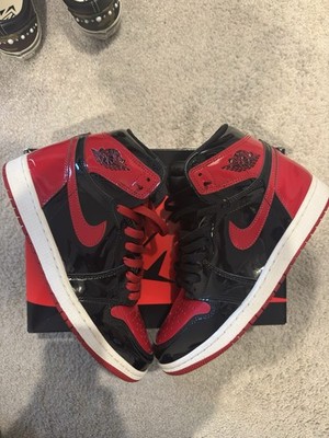 Jordan Air Jordan 1 Retro High OG Patent Bred High Top Sneaker 100% GOAT