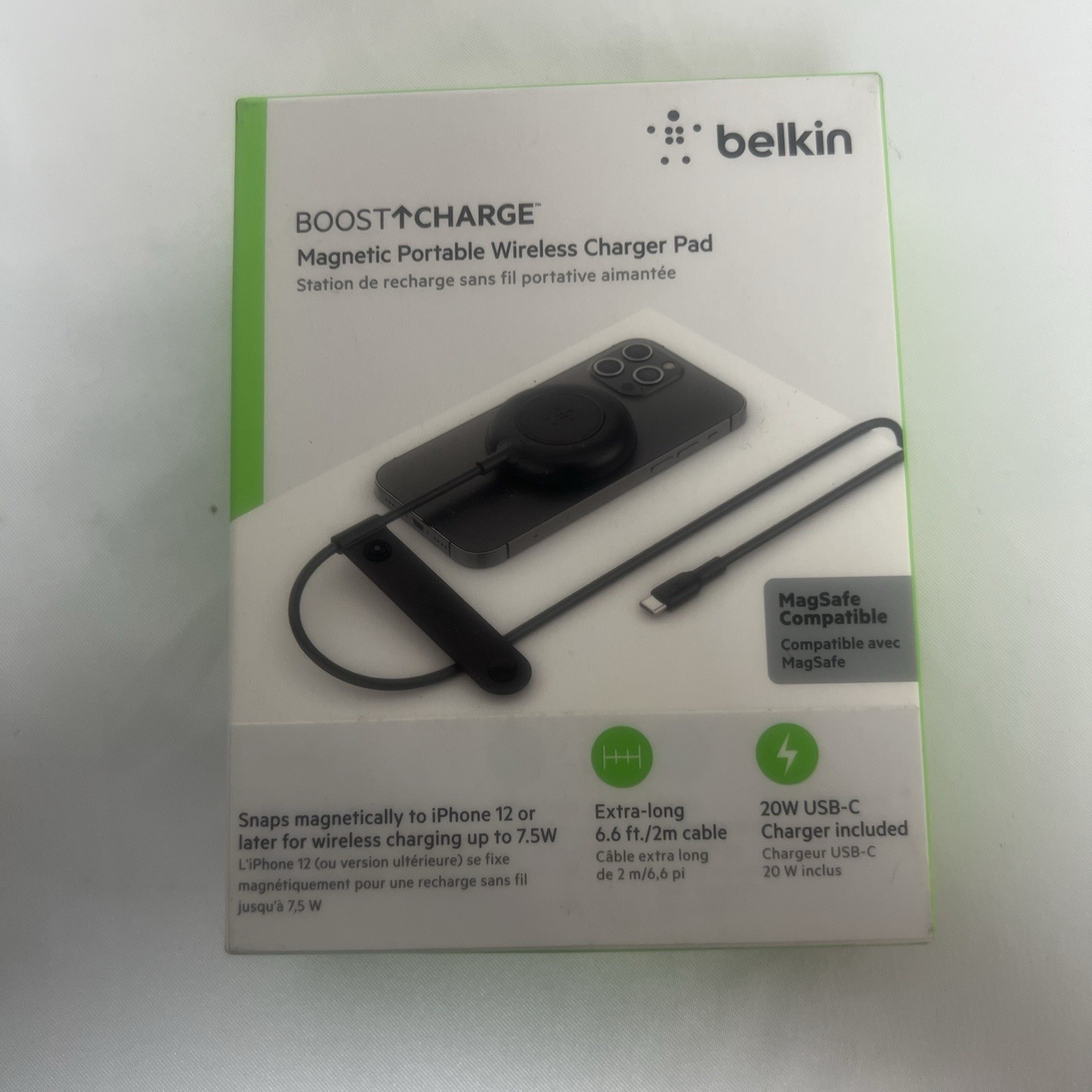 Belkin BOOST↑CHARGE 7.5W Magnetic Portable Wireless Charger Pad for Apple iPhone