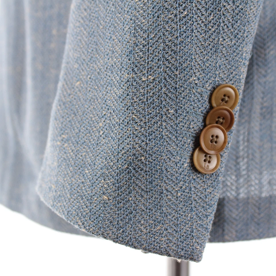 Abrigo deportivo Luciano Barbera nuevo con etiquetas mezcla de lino doble botonadura talla 50 (40 EE. UU.) azul Foto 3 de 4