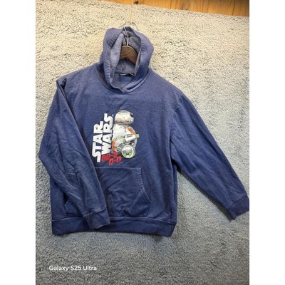 Star Wars Big Boys Blue BB-8 Blue Hoodie Large Kangaroo Pocket