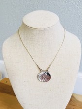 SILPADA Hammered Oval Disc Pendant Sterling Silver Necklace 16" N1356