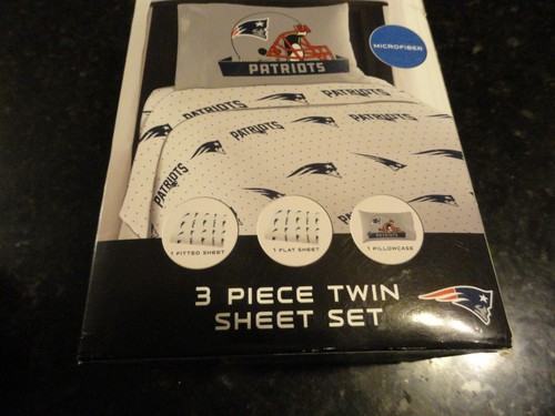 New~3 piece TWIN New England PATRIOTS sheet set FOOTBALL  Super Bowl Champs FUN - Picture 2 of 4