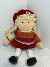 Animal Alley Winter Girl Doll Plush 11 Inch Red Skirt Rainbow Sweater Hat Blonde