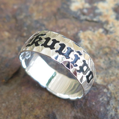 Hawaiian 925 Sterling Silver Black KUUIPO Jewelry Wedding Ring