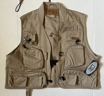 NWT WFS American Out Back - Men's NEW Beige Hunting Fishing Vest - Size Large