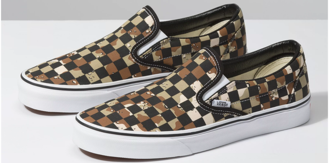 van checkered slip on