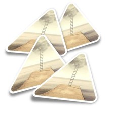 4x Triangle Stickers - Stairway Ladder Heaven Fantasy Art #14108