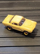 AURORA THUNDERJET 500 T JET MASERATI HO SLOT CAR 1969 YELLOW  RUNS 