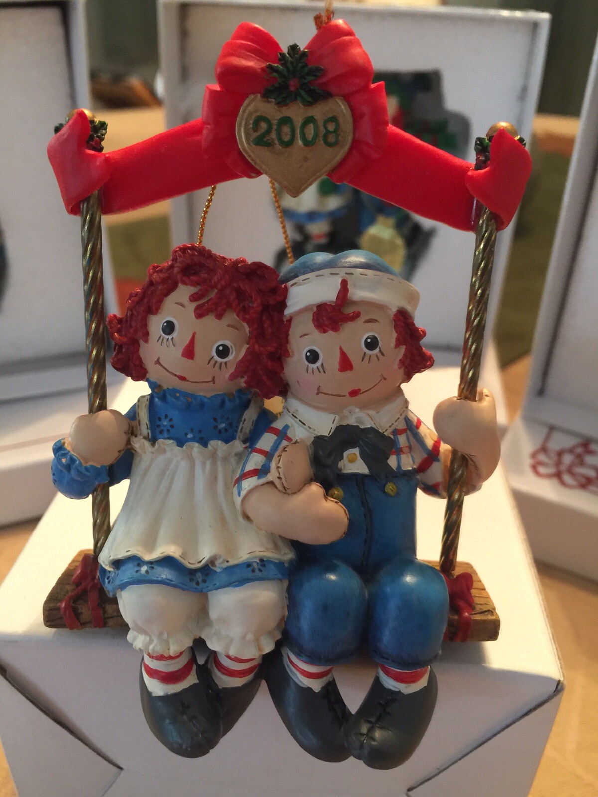 Lot of 4 Raggedy Ann & Andy Christmas Tree Ornament Danbury Mint eBay