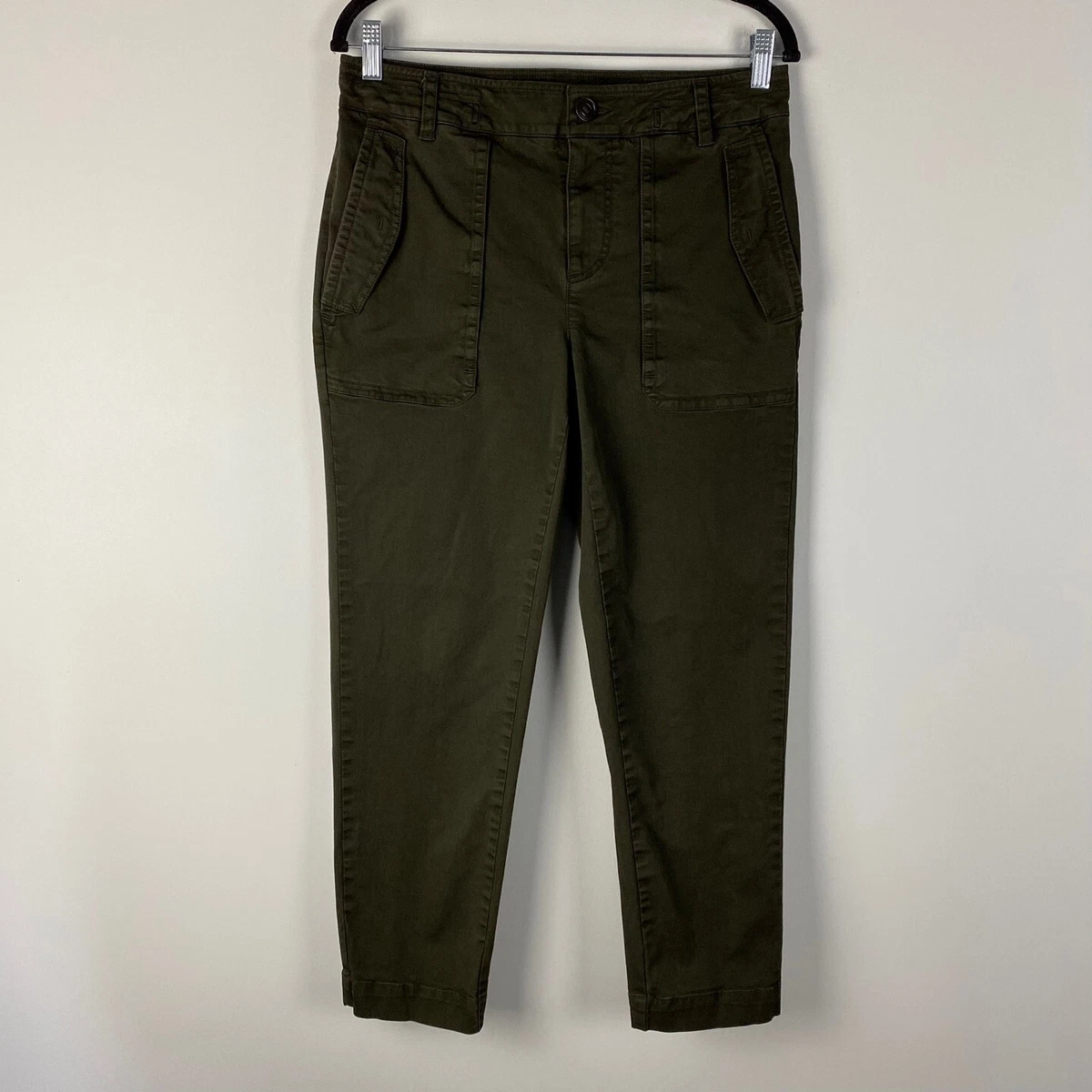 Vince Crop Utility Pants In Dark Laurel Green Womens 8 Pockets eBay