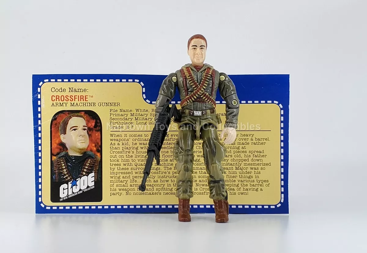 GI JOE 2001 CROSSFIRE FIGURE ARMY MACHINE GUNNER 100 COMPLETE w