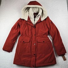 Koolaburra By Ugg Women's Sherpa Bib Hooded Parka Size S Rust Warm Full Zip