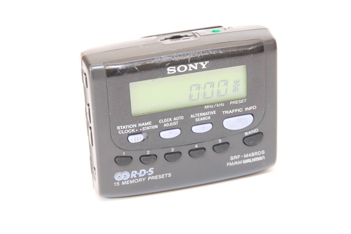 SONY FM/AM Walkman RDS Digital Radio 15 Memory Presets SRF-M48RDS