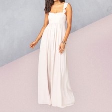 Show me your MUMU June Maxi Dress Cream beige bridesmaids Sz XXL