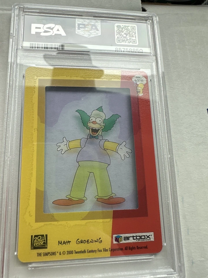 2000 Artbox The Simpsons FilmCardz Krusty the Clown #8 PSA 8 - Image 2 of 2