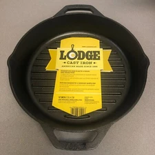 Lodge L10GPL Cast Iron Grill Pan 12 in. Black