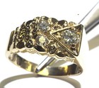 GIA certified 14k yellow gold mens .62ct diamond nugget ring 10.9g 14.5 large — photo 7