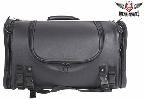 Medium Size Motorcycle PVC Sissy Bar Trunk Bag W/ Reflective Stripe Waterproof - Foto 1 di 12