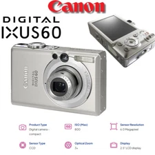 Canon ELPH SD600 IXUS 60 6.0MP 3X Optical Zoom CCD Digital Camera 90%new English
