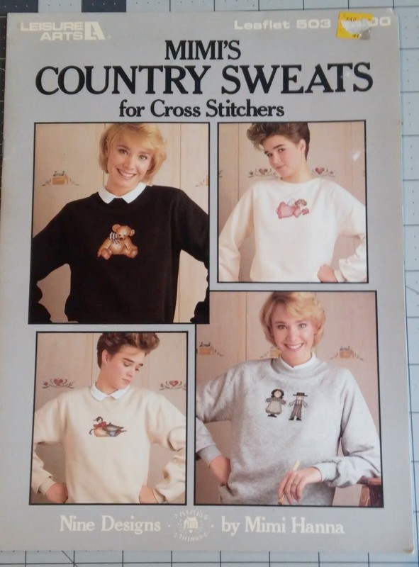 “Mimi’s Country Sweats for Cross Stitchers” Booklet, 9 designs for sweatshirts