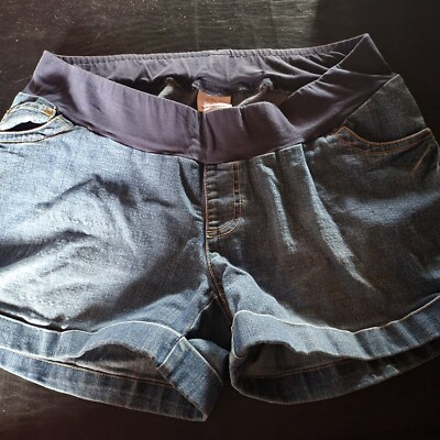 Oh Baby By Motherhood Maternity Denim Stretch Shorts sz Medium (Waist 30'')