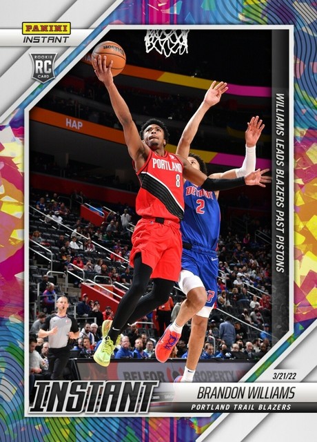 BRANDON WILLIAMS 2021-22 Panini Instant ROOKIE RC #167 Versicolor #2/5 BLAZERS