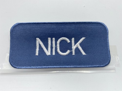 NICK USED EMBROIDERED VINTAGE SEW ON NAME PATCH TAGS ASSORTED COLORS AVAILABLE