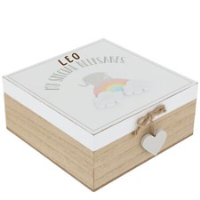 Image of Personalised Wooden Baby Keepsake Box | Baby Memories Box New Baby Girl/Boy Gift