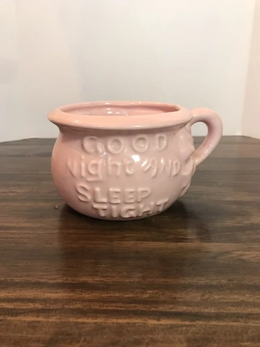 Vintage Haeger USA Pink Owl Good Night And Sleep Tight Mug or Planter VGUC