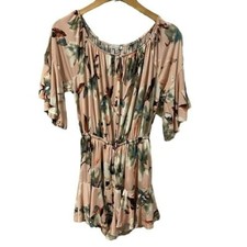 White Birch Floral Romper sz Small