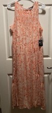 NWT Simply Vera Wang Dress Womens Size Large Pink Floral Sundress Sleeveless